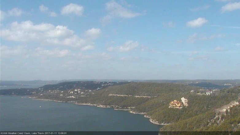 Lake Travis webcam, January 11, 2017 12:10 PM CT
