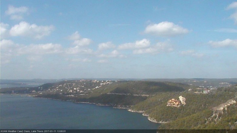 Lake Travis webcam, January 11, 2017 12:20 PM CT
