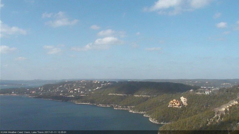 Lake Travis webcam, January 11, 2017 12:50 PM CT