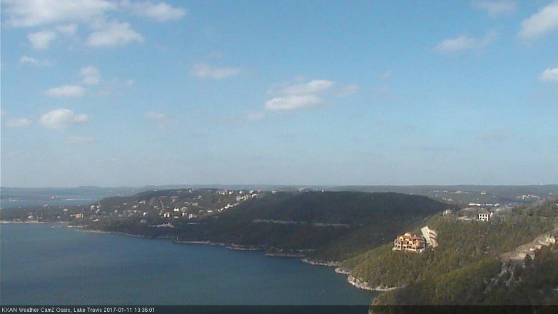Lake Travis webcam, January 11, 2017 1:00 PM CT