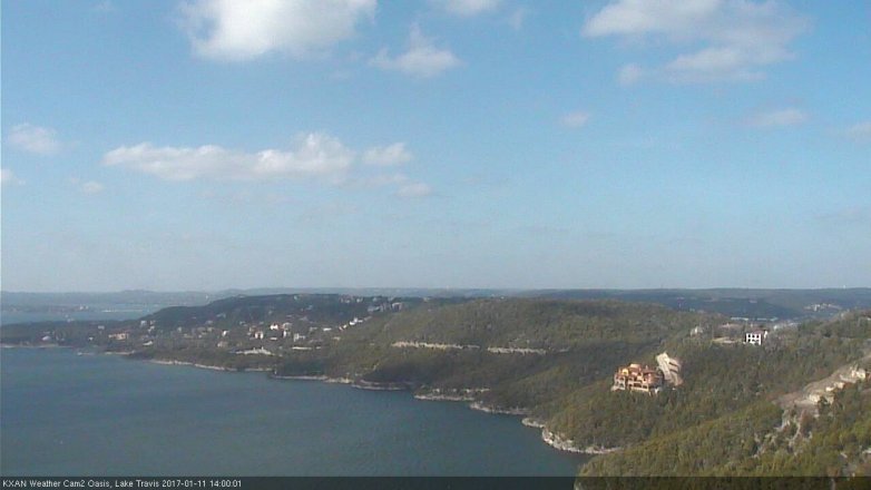 Lake Travis webcam, January 11, 2017 1:10 PM CT