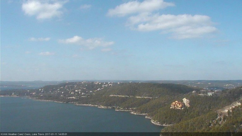 Lake Travis webcam, January 11, 2017 1:30 PM CT