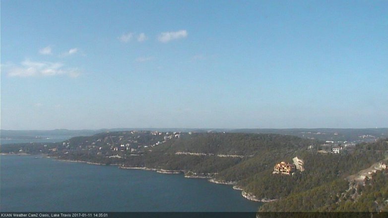 Lake Travis webcam, January 11, 2017 1:40 PM CT
