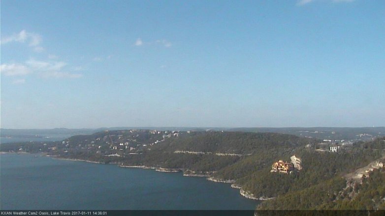 Lake Travis webcam, January 11, 2017 1:55 PM CT