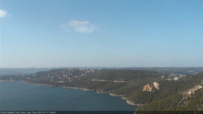 Lake Travis webcam, January 11, 2017 2:25 PM CT