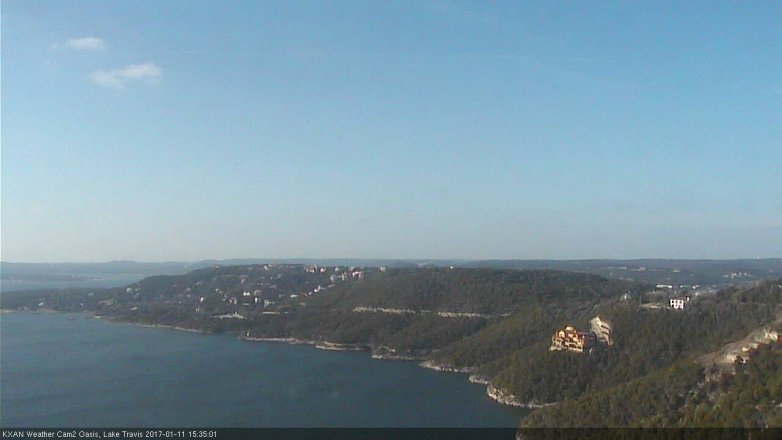 Lake Travis webcam, January 11, 2017 2:45 PM CT