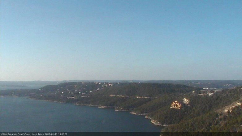 Lake Travis webcam, January 11, 2017 3:25 PM CT