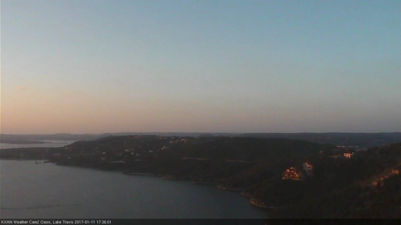Lake Travis webcam, January 11, 2017 4:45 PM CT