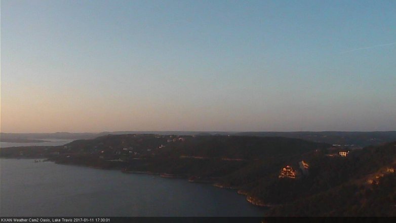 Lake Travis webcam, January 11, 2017 4:50 PM CT