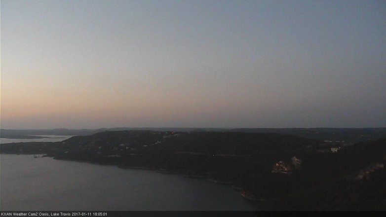 Lake Travis webcam, January 11, 2017 5:10 PM CT