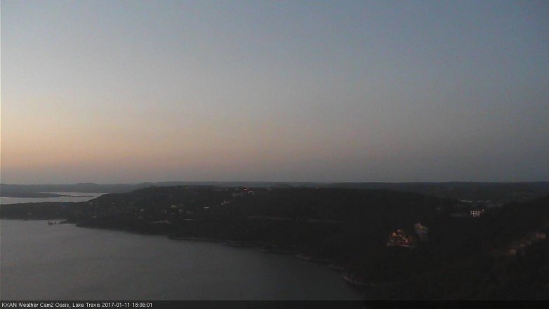 Lake Travis webcam, January 11, 2017 5:20 PM CT