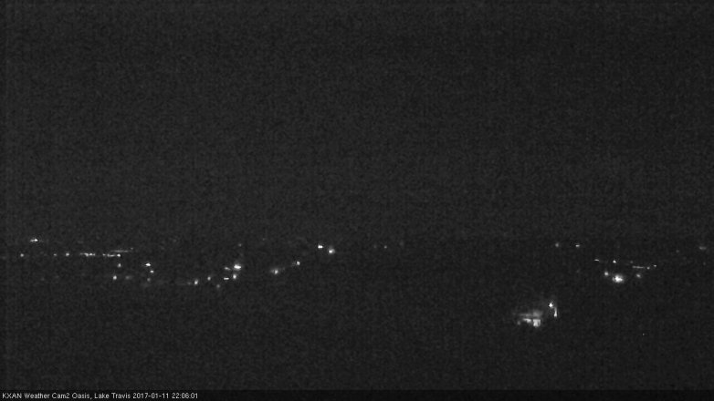 Lake Travis webcam, January 11, 2017 9:35 PM CT