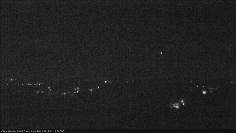Lake Travis webcam, January 11, 2017 9:50 PM CT