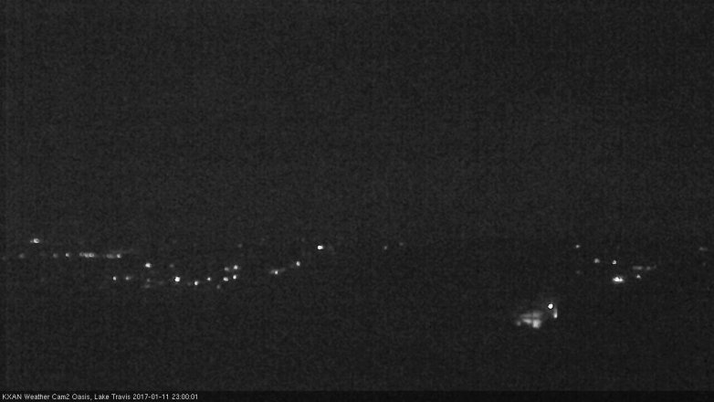 Lake Travis webcam, January 11, 2017 10:10 PM CT