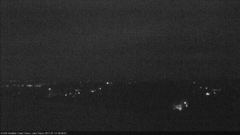 Lake Travis webcam, January 11, 2017 11:35 PM CT