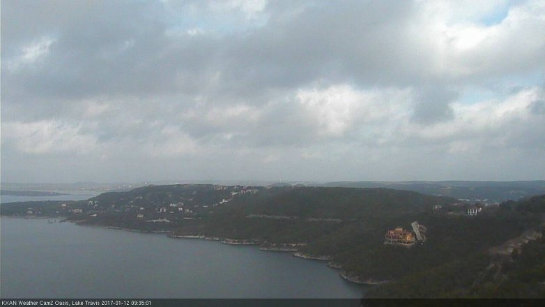 Lake Travis webcam, January 12, 2017 9:00 AM CT