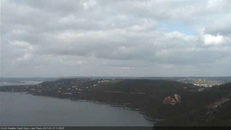 Lake Travis webcam, January 12, 2017 11:00 AM CT