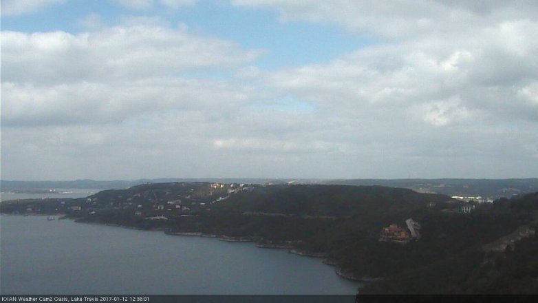 Lake Travis webcam, January 12, 2017 11:40 AM CT