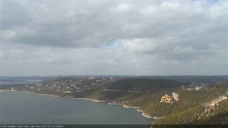 Lake Travis webcam, January 12, 2017 1:25 PM CT