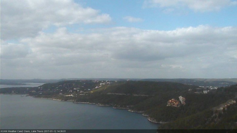 Lake Travis webcam, January 12, 2017 1:50 PM CT