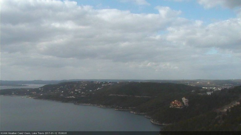 Lake Travis webcam, January 12, 2017 2:25 PM CT
