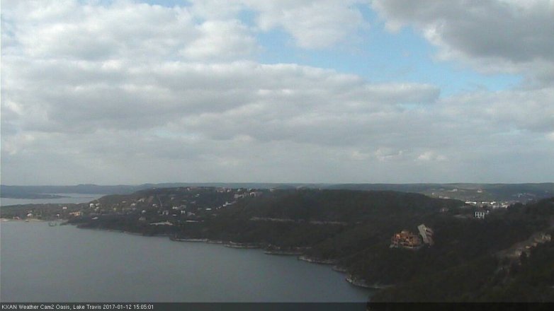 Lake Travis webcam, January 12, 2017 2:35 PM CT