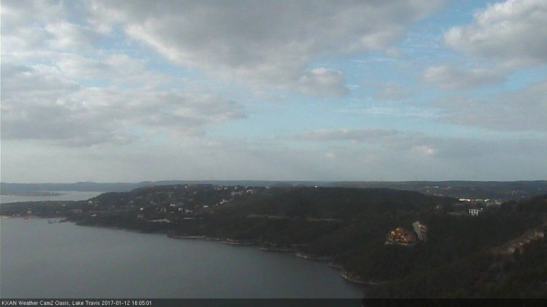 Lake Travis webcam, January 12, 2017 3:15 PM CT
