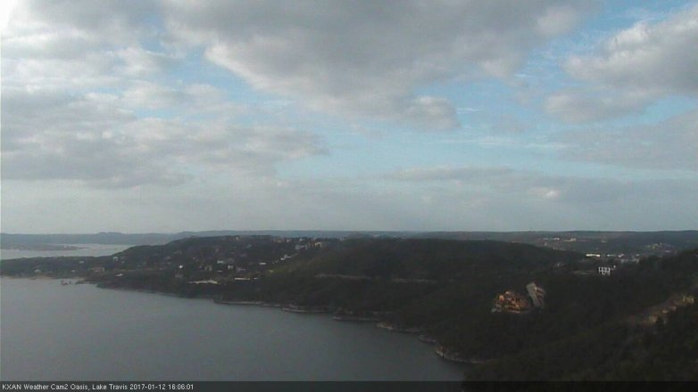 Lake Travis webcam, January 12, 2017 3:30 PM CT