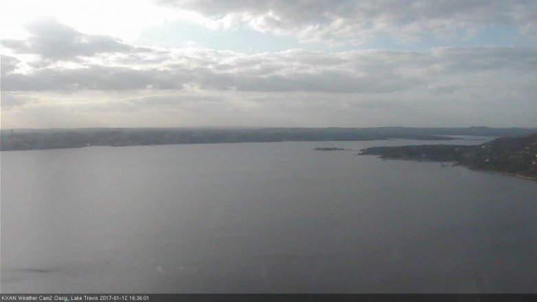 Lake Travis webcam, January 12, 2017 3:50 PM CT