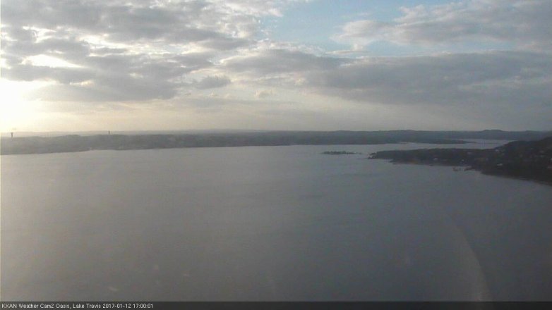 Lake Travis webcam, January 12, 2017 4:30 PM CT