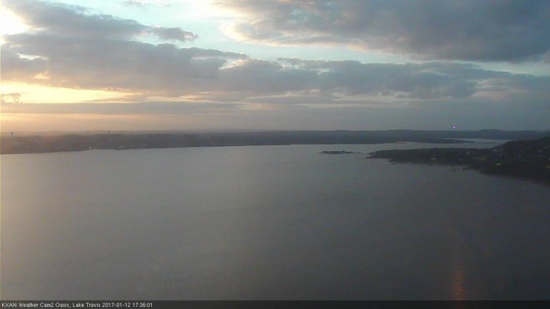 Lake Travis webcam, January 12, 2017 4:50 PM CT