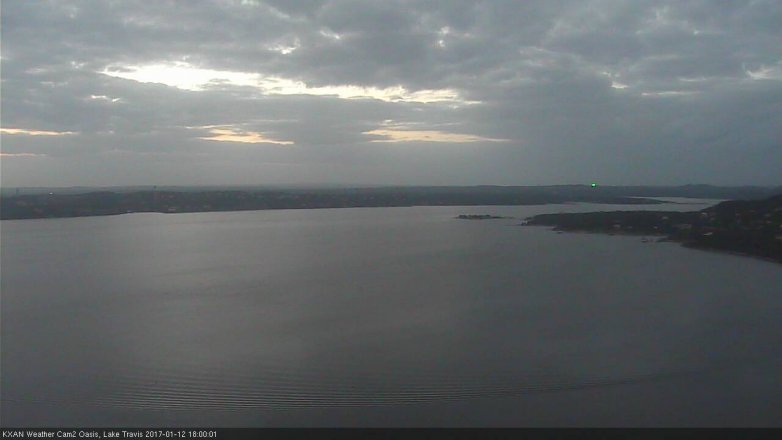 Lake Travis webcam, January 12, 2017 5:10 PM CT