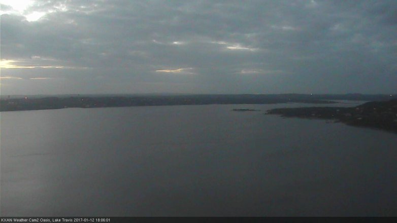 Lake Travis webcam, January 12, 2017 5:30 PM CT
