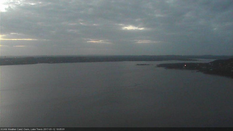 Lake Travis webcam, January 12, 2017 5:35 PM CT