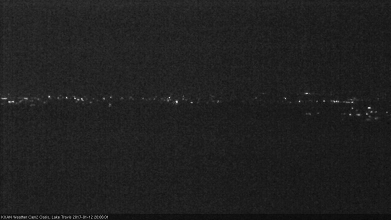 Lake Travis webcam, January 12, 2017 7:30 PM CT