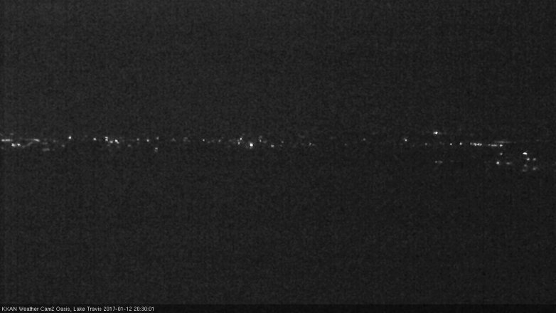 Lake Travis webcam, January 12, 2017 7:55 PM CT