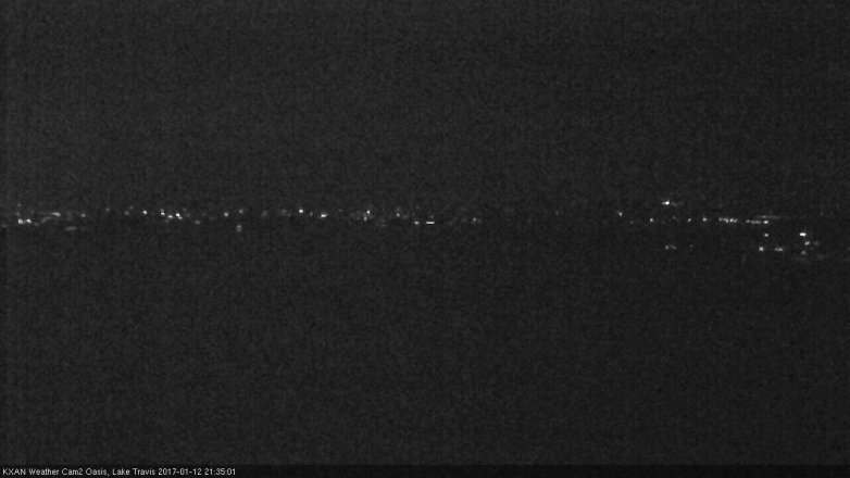 Lake Travis webcam, January 12, 2017 8:45 PM CT