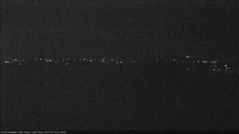 Lake Travis webcam, January 12, 2017 9:00 PM CT