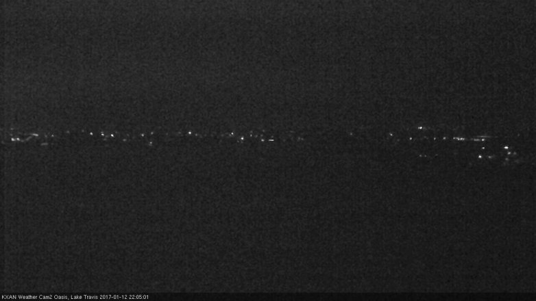 Lake Travis webcam, January 12, 2017 9:15 PM CT