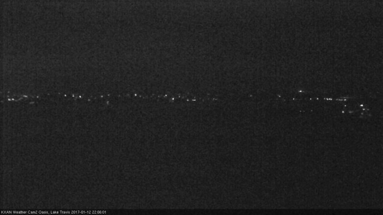 Lake Travis webcam, January 12, 2017 9:20 PM CT