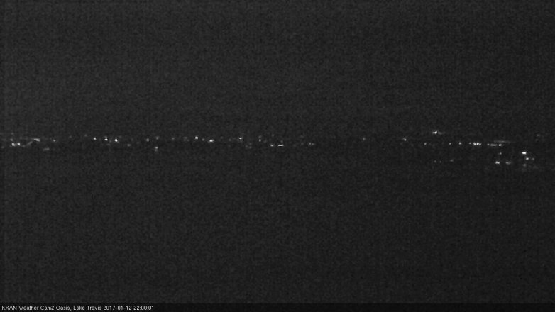 Lake Travis webcam, January 12, 2017 9:25 PM CT