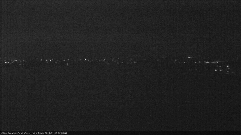 Lake Travis webcam, January 12, 2017 9:55 PM CT