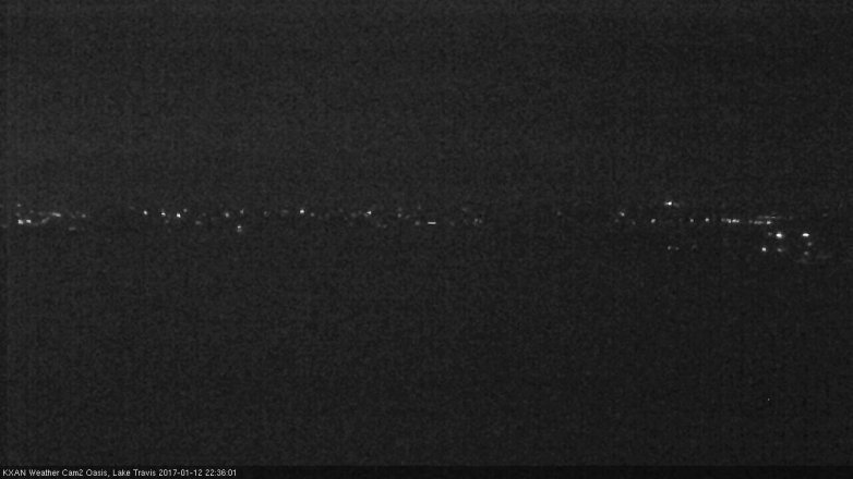 Lake Travis webcam, January 12, 2017 10:05 PM CT