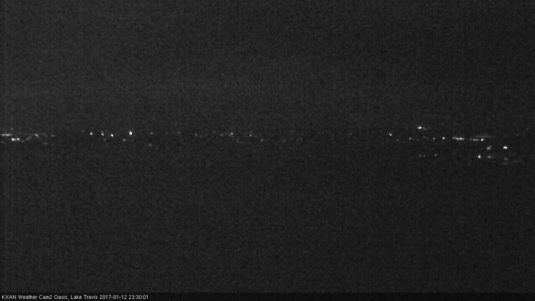 Lake Travis webcam, January 12, 2017 10:35 PM CT