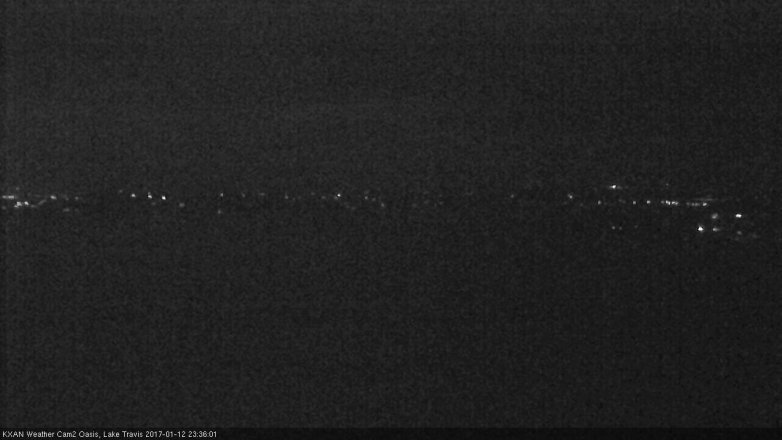 Lake Travis webcam, January 12, 2017 11:00 PM CT