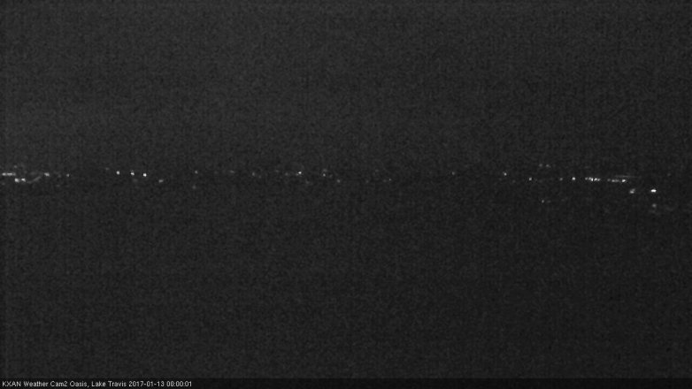 Lake Travis webcam, January 12, 2017 11:10 PM CT
