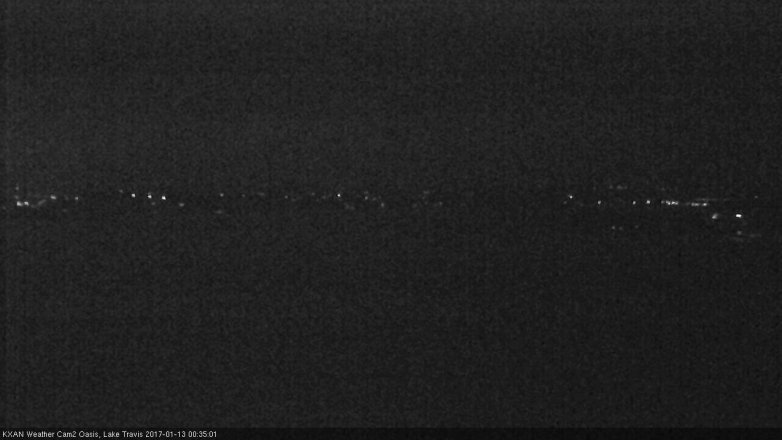 Lake Travis webcam, January 12, 2017 11:40 PM CT