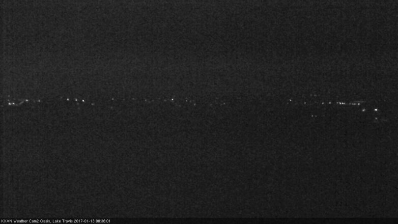 Lake Travis webcam, January 12, 2017 11:50 PM CT