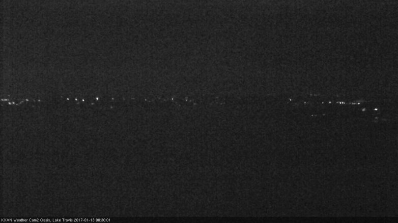 Lake Travis webcam, January 12, 2017 11:55 PM CT