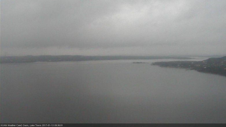 Lake Travis webcam, January 13, 2017 9:00 AM CT